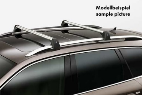 Original VW Touareg Grundträger Dachgepäckträger Tragstäbe Silber Fhz. mit Reling ab 2011