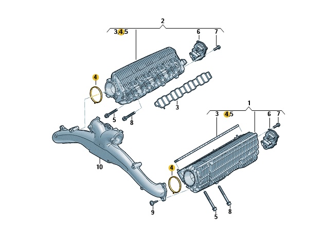 Original Ansaugbrücke Ansaugkrümmer rechts/Links Audi A8 VW Touareg Kleinteile