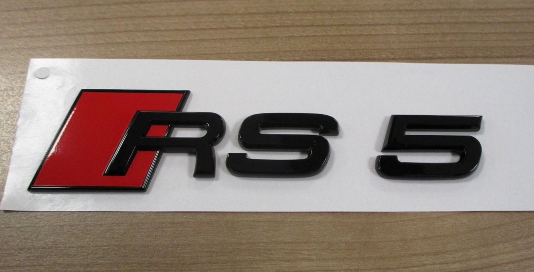 Original Audi RS5 Schriftzug schwarz glanz hinten Heckklappe 8W6853740 T94