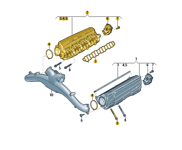 Original Ansaugbrücke Ansaugkrümmer rechts Audi A8 VW Touareg 057129712AP