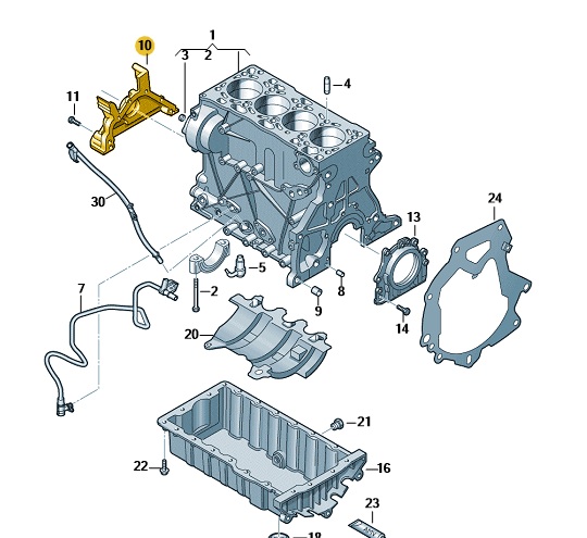 Original VW Dichtflansch vorn Kurbelwelle Wellendichtring 04L103151A