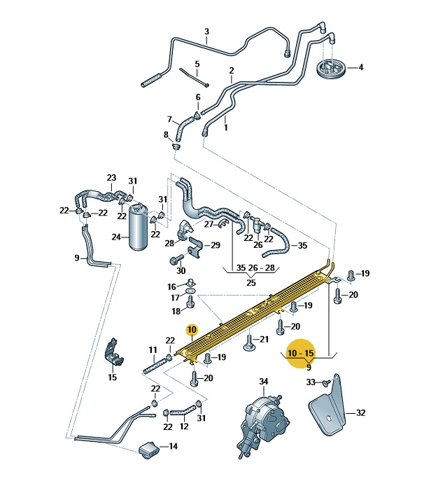 Original Kühlkörper Kraftstoffkühler Dieselkühler Audi A4 8E0203572J