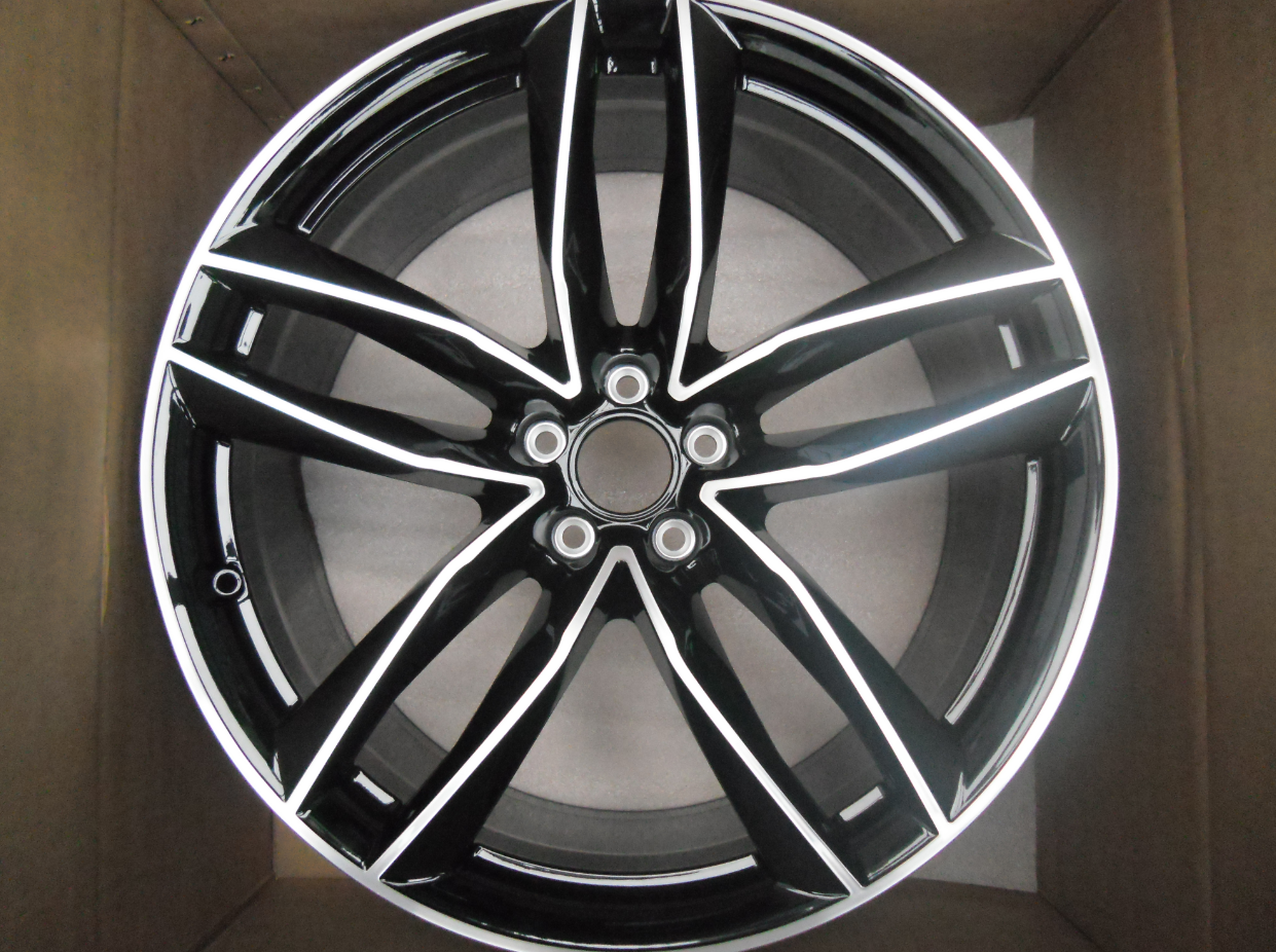 Original Audi 21 Zoll Felge Alufelge S6 RS6 4G  - 5 Arm Doppelspeiche schwarz glanz 1Stück