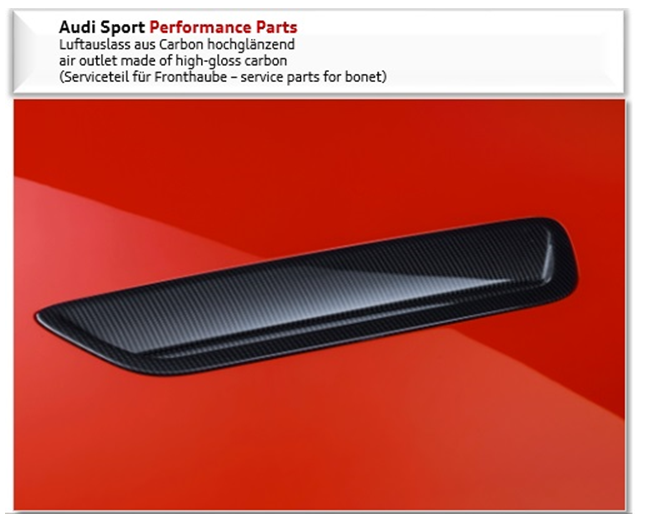 Audi Sport TTRS Performance Carbon Einsatz Motorhaube - Carbon Hutze