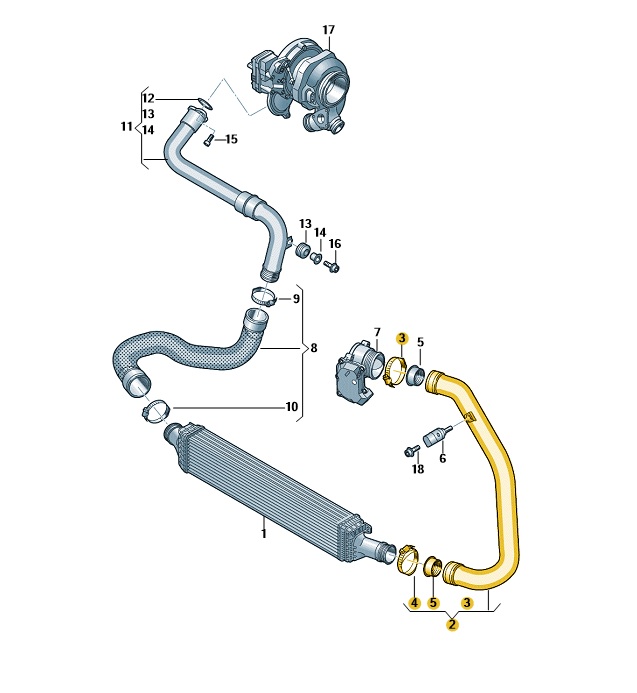 Original Druckrohr Rohr Ladeluft Audi A4 A5 8W0145673AR