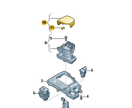 Original Audi RS Wählhebelgriff Oberteil Alcantara Schaltknauf DSG Interieur Griff NEU