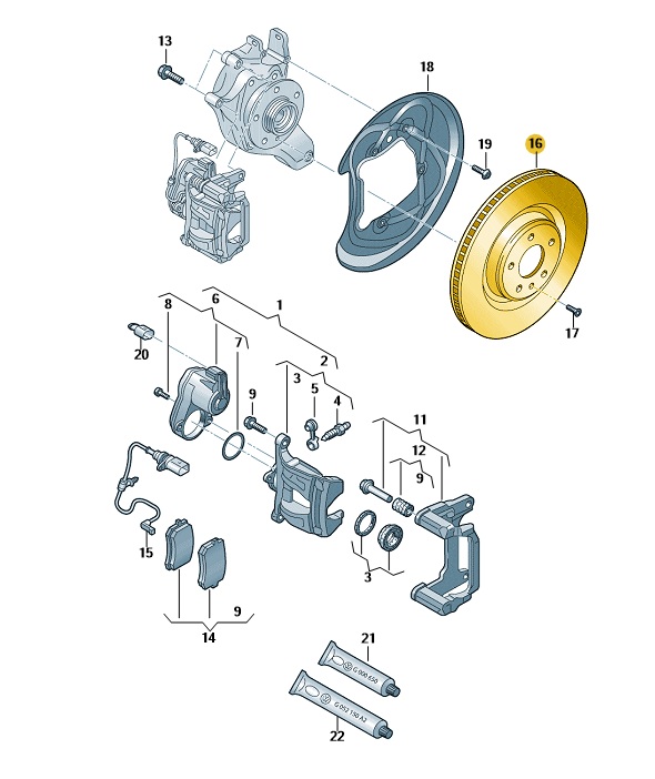 Original Bremsscheiben "SET" Audi A6 VW Touareg Hinterachse 350x28mm 4M0615601P NEU