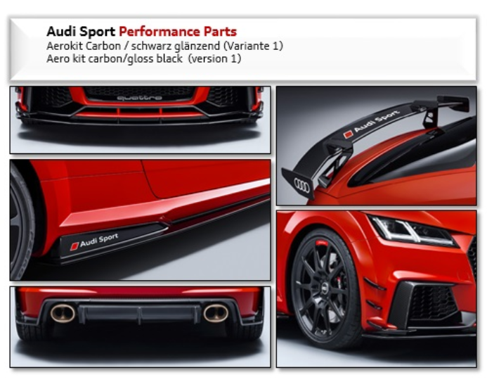 Audi Sport TTRS Performance Aerokit Carbon / schwarz glänzend (Variante 1) Aktionspreis