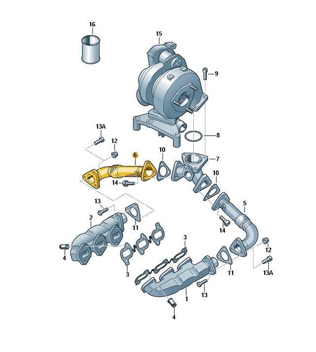 Original Kompensator rechts Audi A4 A5 A6 Q5 Q7 VW Touareg 059131790S