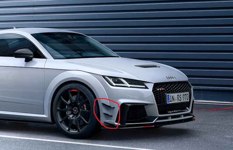 Audi Sport TTRS Performance Luftleit Flaps vorne links und rechts glanz schwarz
