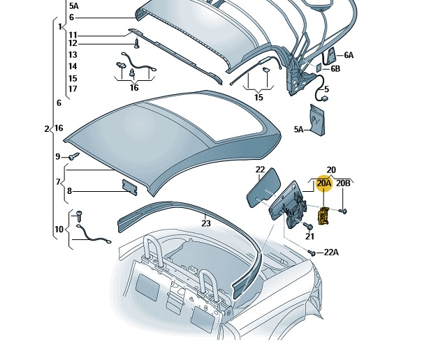 Original Stellmotor für Verdeck Audi TT 8J0959311A