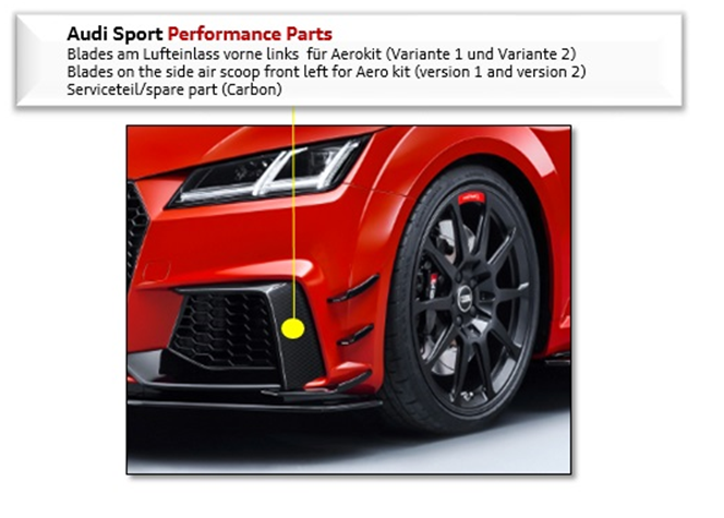 Audi Sport TTRS Performance Carbon Blades vorne links und rechts