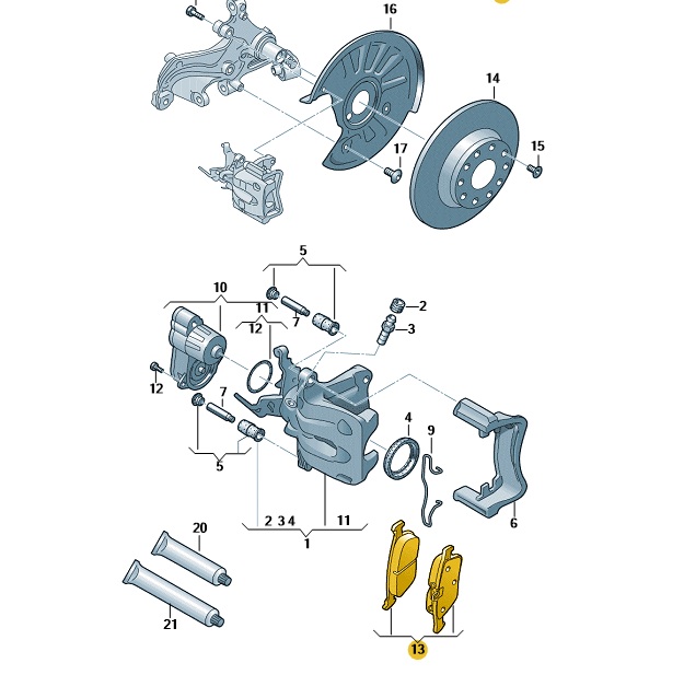 Original Audi TTRS RSQ3 Bremsbeläge hinten 310x22mm 8V0698451K
