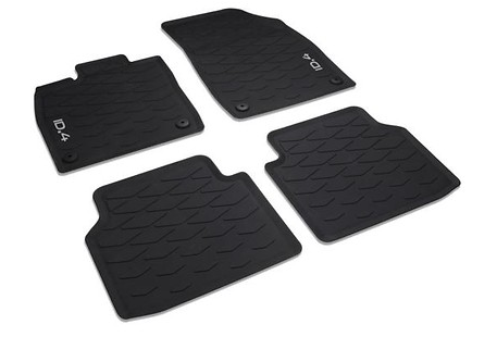 Original VW ID4 Gummimatten vorn + hinten Gummifußmatten schwarz- (4 Stück) NEU