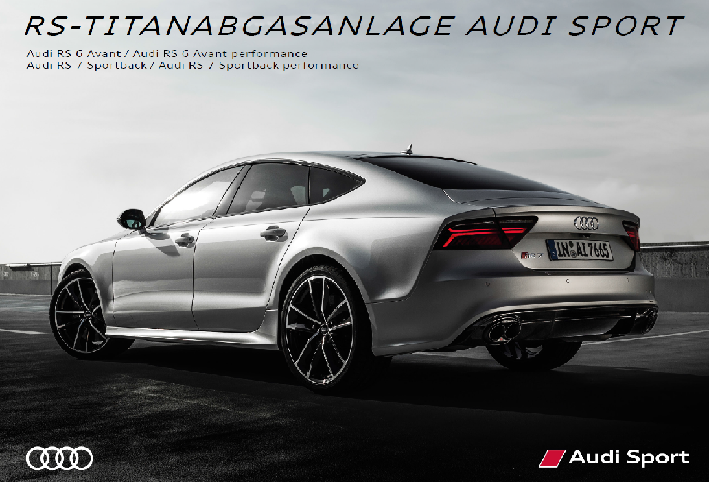 Original Audi Sport RS-Titanabgasanlage Akrapovic RS6 Avant 4G, RS7 Sportback