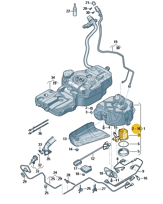 Original Staubehälter Reduktionsmittel Audi Q5 8R0131907C