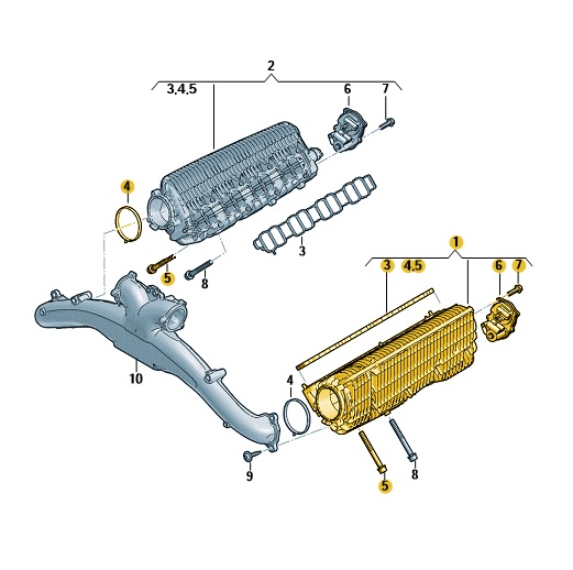 Original Ansaugbrücke Ansaugkrümmer links Audi A8 VW Touareg 057129711BL