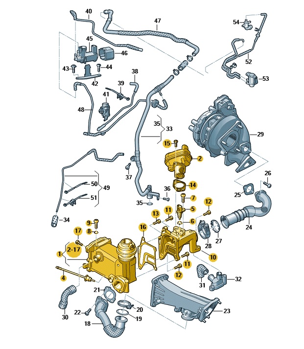 Original Agr Kühler Abgaskühler Audi A6 A7 A8 Q5 VW Touareg 059131515FJ/FQ Neu
