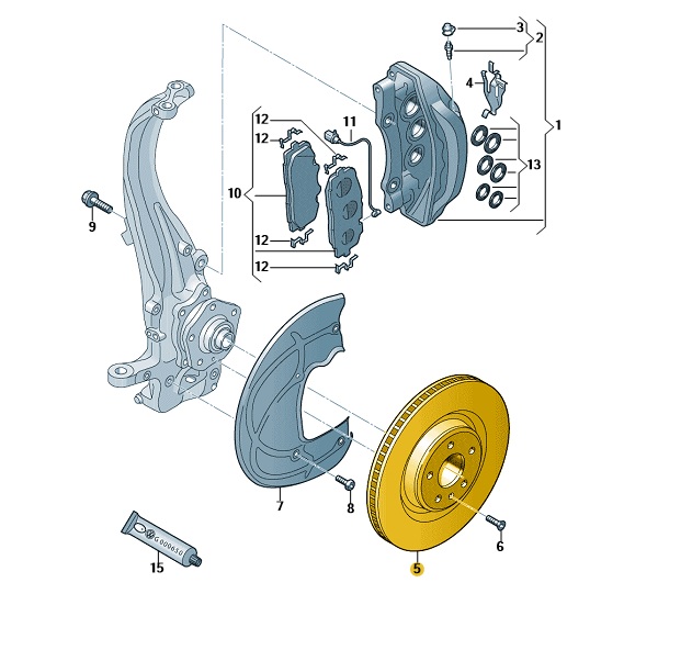 ORIGINAL AUDI VW Bremsscheiben Ø 375mm A4 A5 A6 Q5 Q7 TOUAREG vorne 4M0615301AS AKTION