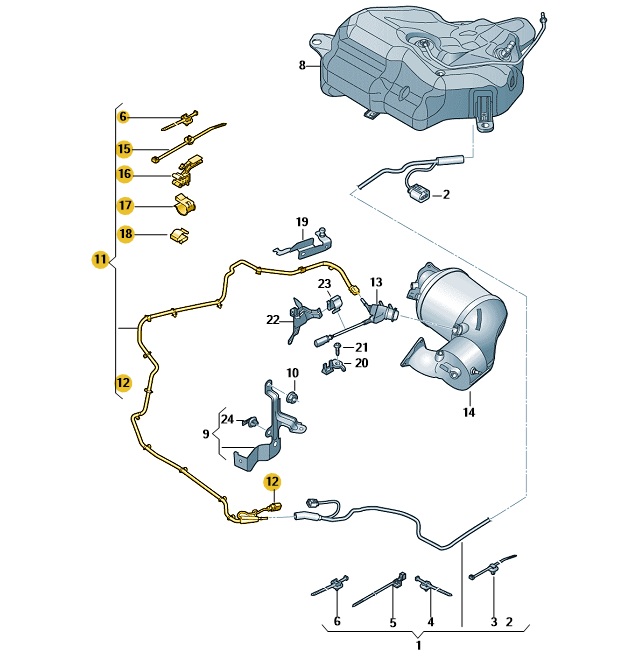 ORIGINAL Audi Dosierleitung Einspritzventil Reduktionsmittel Q5 3.0D 8R0131984AG